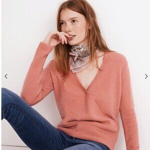 Madewell Wrap-Front Pullover Sweater in Coziest Yarn